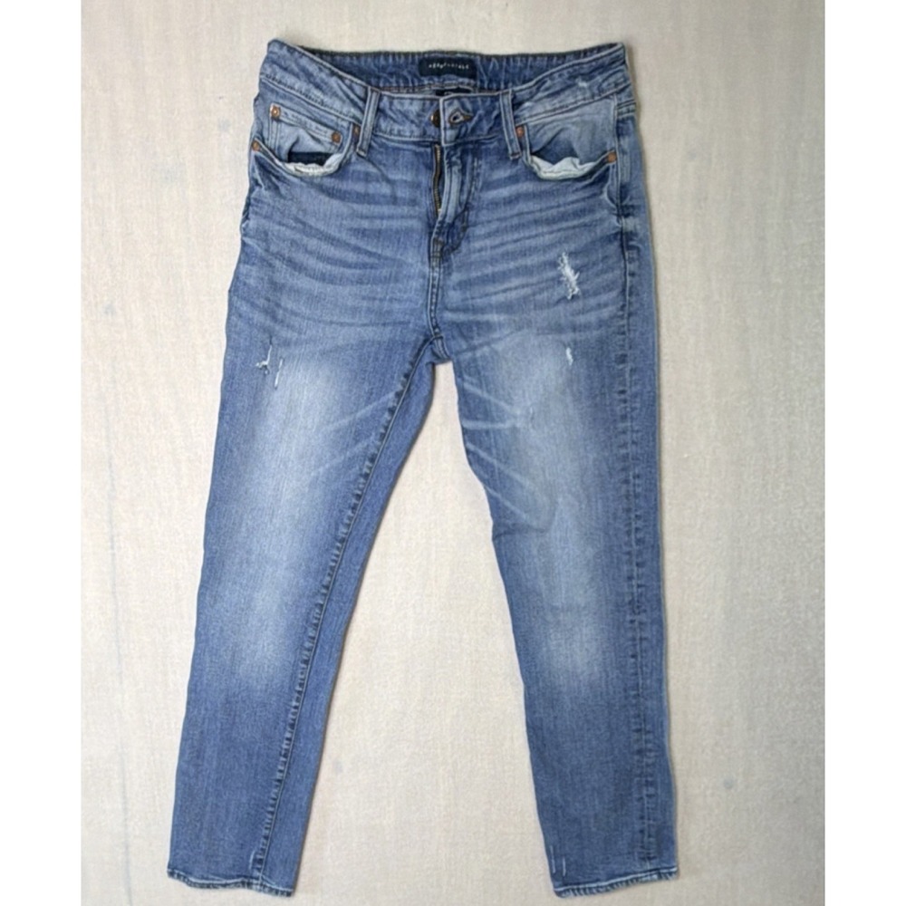 Aéropostale Men's Straight Fit Stretch Blue Light Wash Denim 5-Pocket Jeans